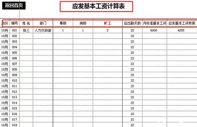 工资表格模板(拖欠工资表格模板)